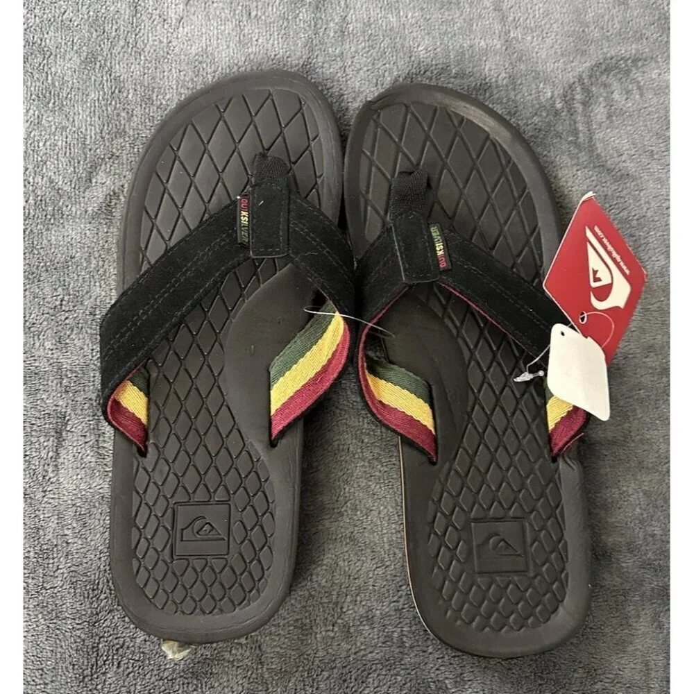 Quiksilver Men’s Bali Thong Sandal Black Size 8 New